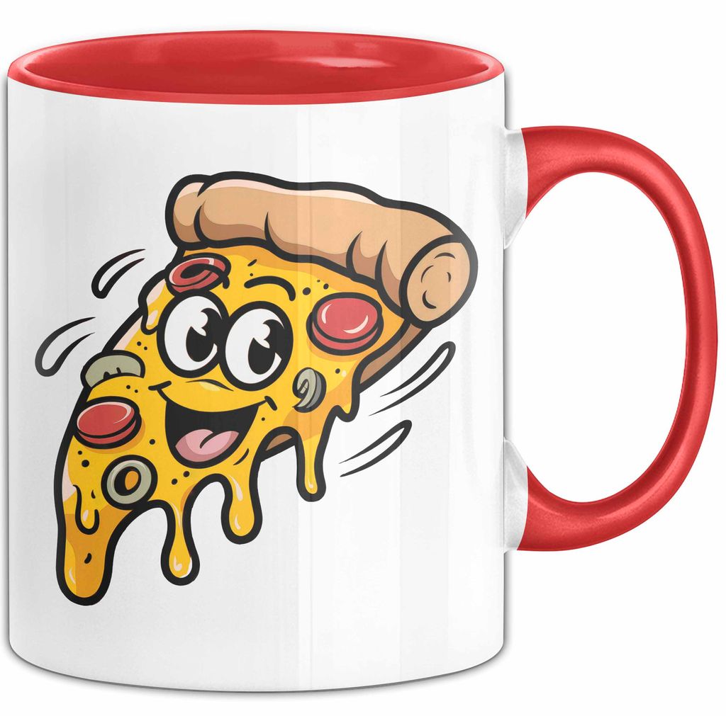 Pizzaliebhaber Tasse Geschenkidee für Pizza Slice Süchtige (Rot)