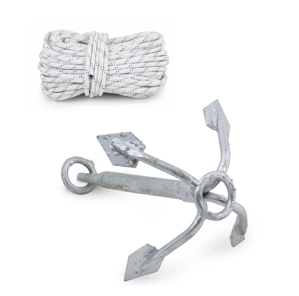 Anker-Set aus Wurfanker 4 kg + Leine 30 m Ø 10 mm