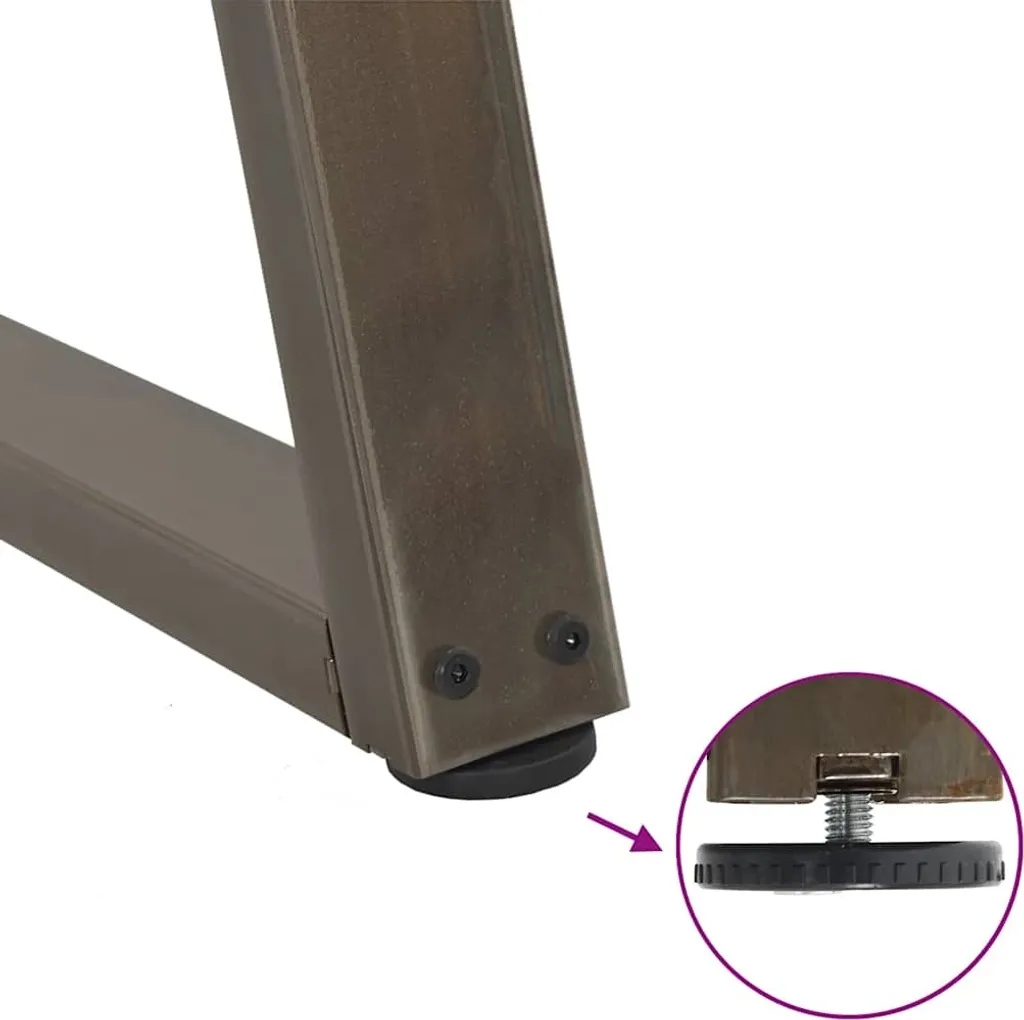 vidaXL Gambe del tavolo da pranzo a forma di V 2 pezzi in acciaio naturale 90x(72-73,3) cm acciaio - 7