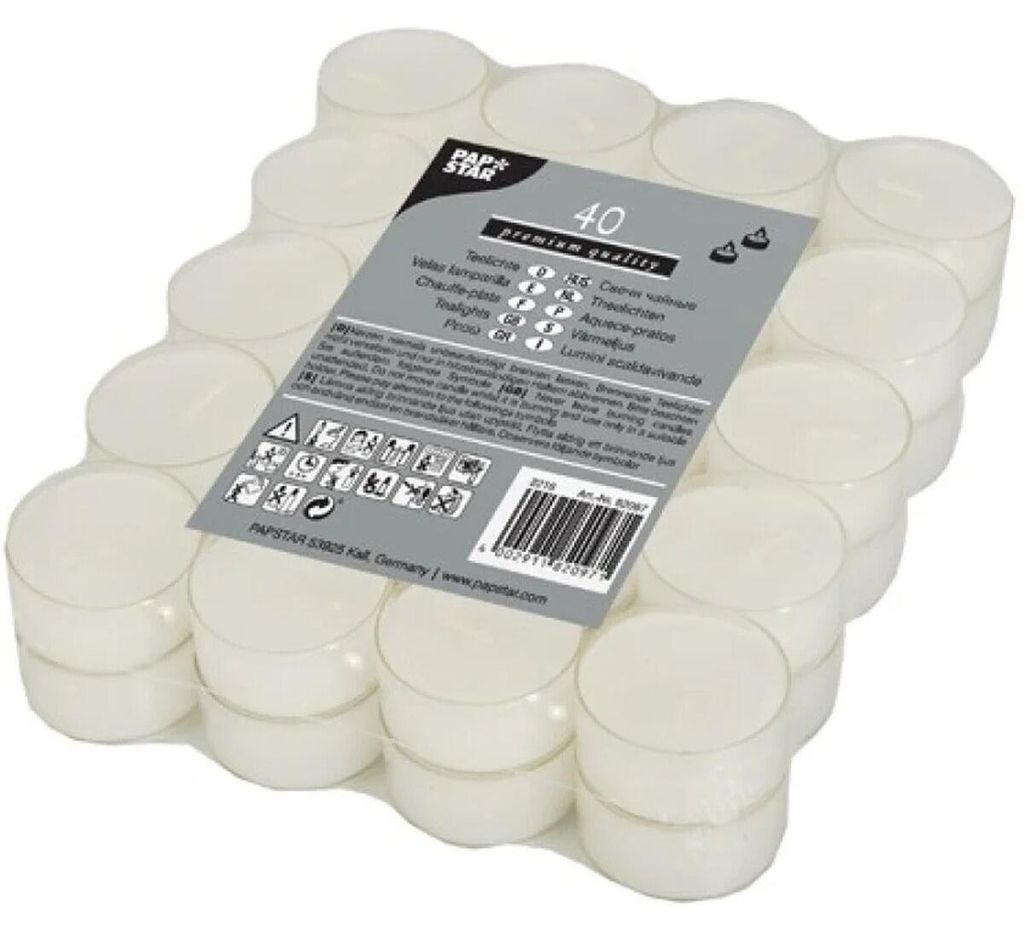 PAPSTAR 82097, Kaarsenhouders, diameter: 38 mm, wit Productafbeelding 