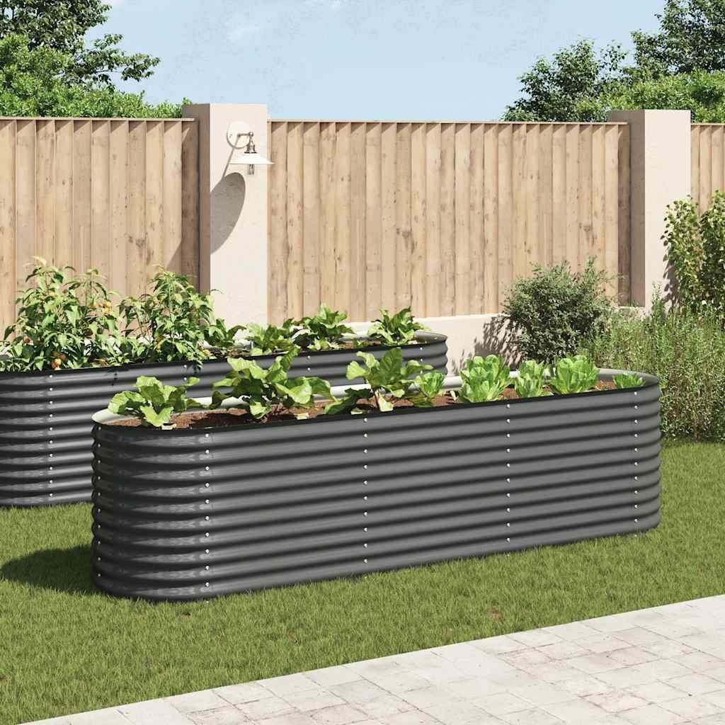 Lit surélevé de jardin 320x80x81 cm Acier galvanisé gris Image du produit 