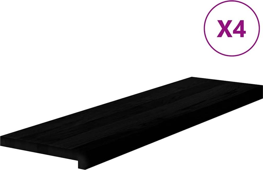 vidaXL Treppenstufen 4 Stk. Dunkelbraun 90x30x2 cm Massivholz Eiche