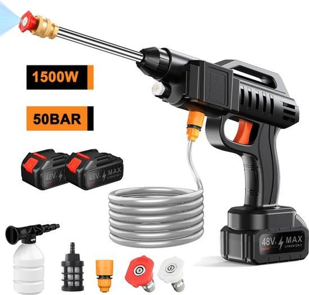 Nettoyeur haute pression 1500W à batterie 21V - Jet d'eau ajustable