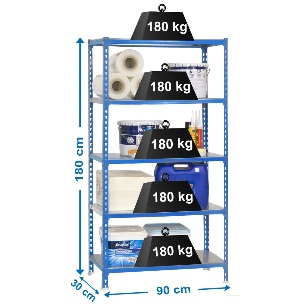 Étagère métallique Simonclick 5/300 solide pour stocker vos charges