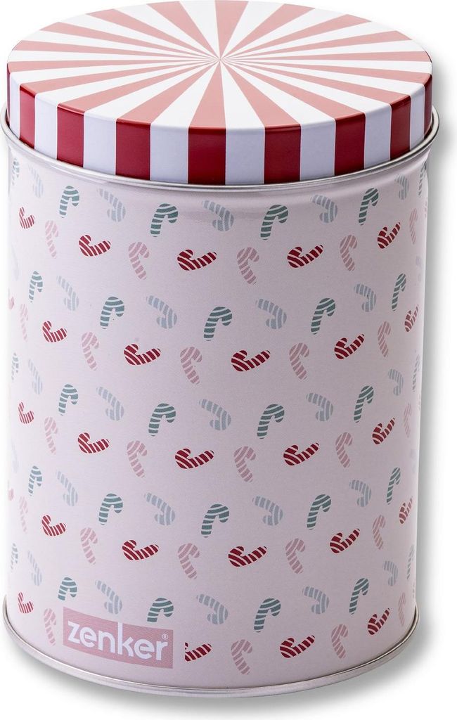 Zenker Gebäck- und Aufbewahrungsdose The Christmas Candy Shop Box Ideal für Weihnachtssüßigkeiten, Ø11x15cm, 1330 ml