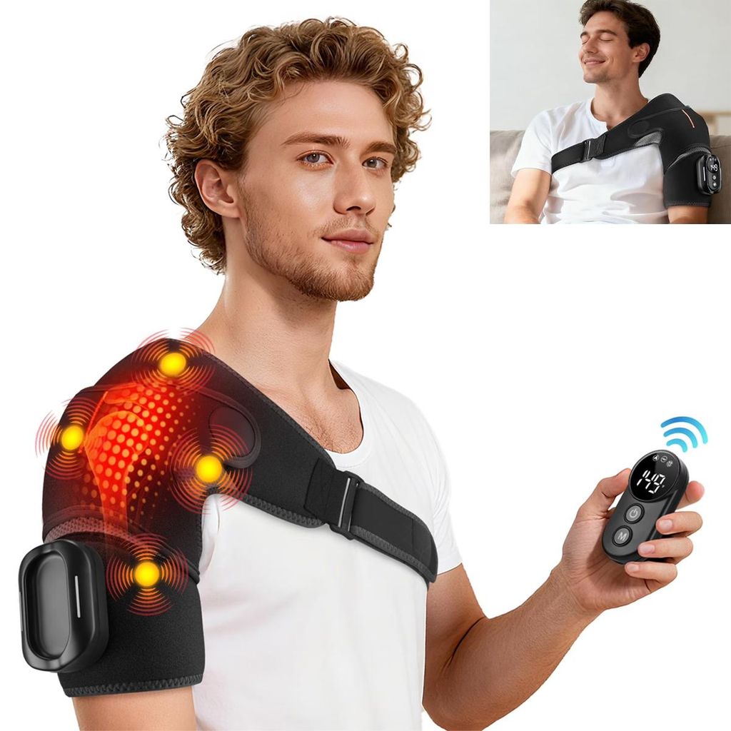 Kabelloser Schulter-Massagegurt mit Wärme & Vibration, 5 Produktbild 