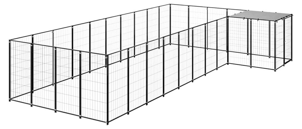 Hundehütte für den Außenbereich - Stahlkonstruktion, Schwarz/Silbergrau, 330x550x110 cm