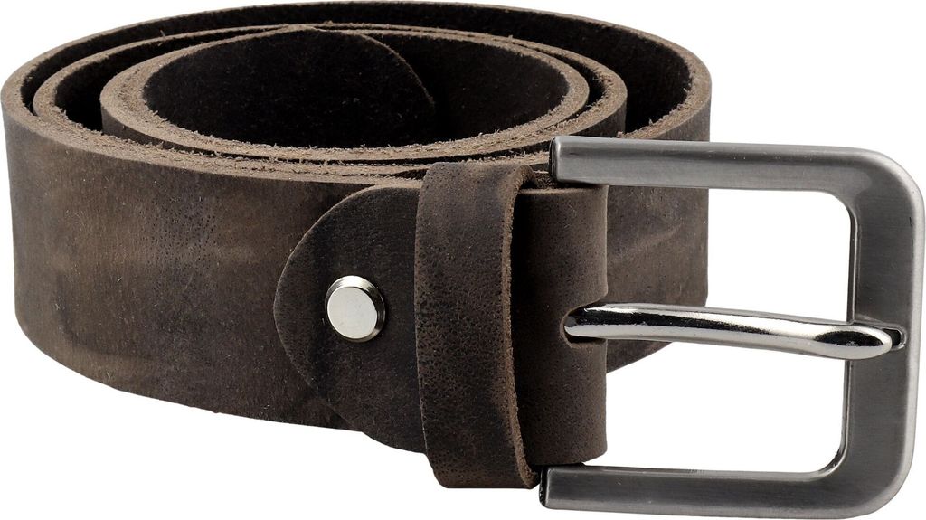 Gürtel aus Leder 4x100cm Ledergürtel mit Schnalle dunkelbraun marmoriert