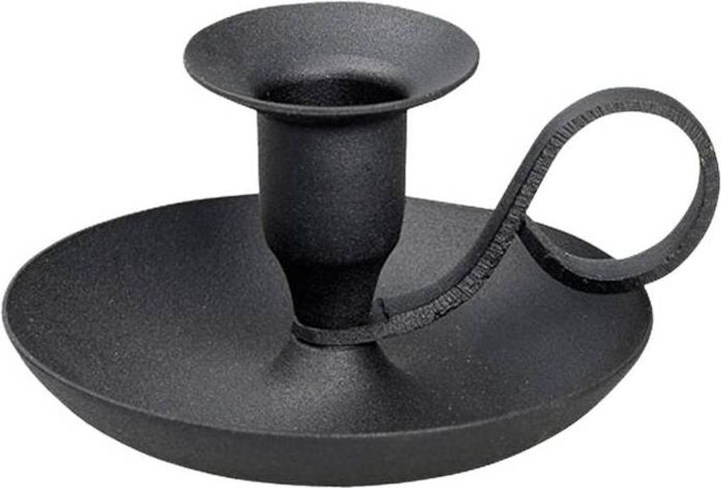 Handleuchter Klassik Kerzenhalter Schwarz H 5cm Eisen Matt Produktbild 