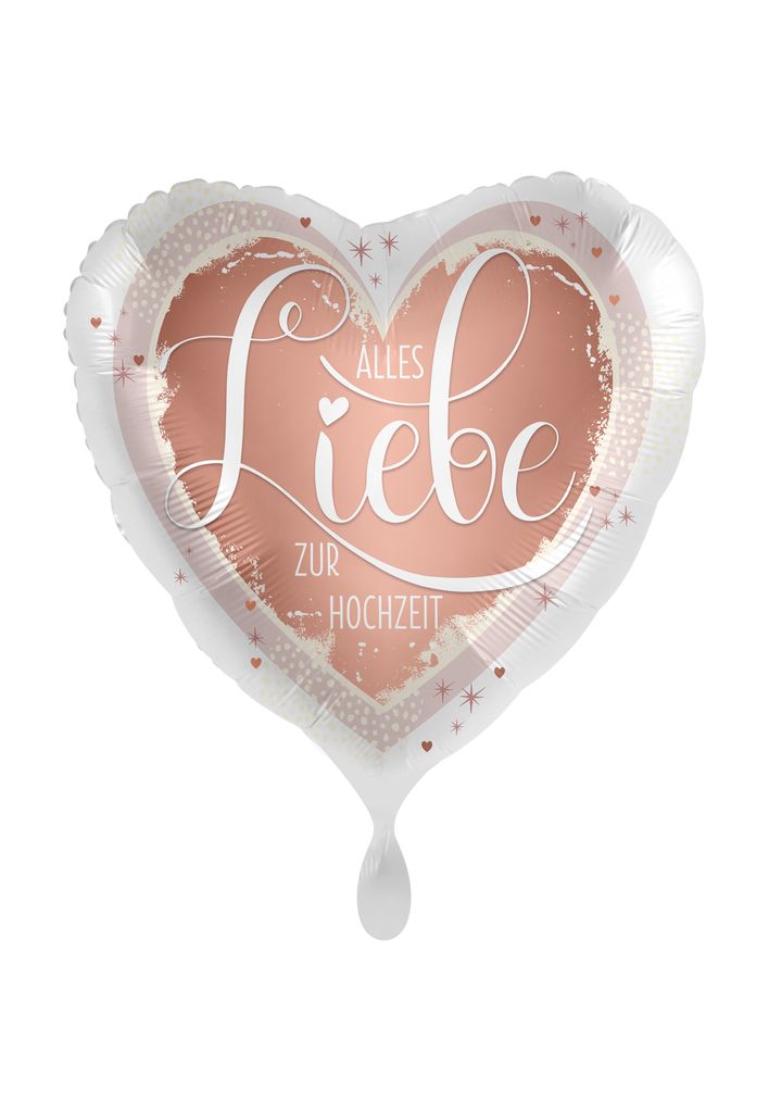 Folienballon Herz Alles Liebe zur Hochzeit 45cm Produktbild 