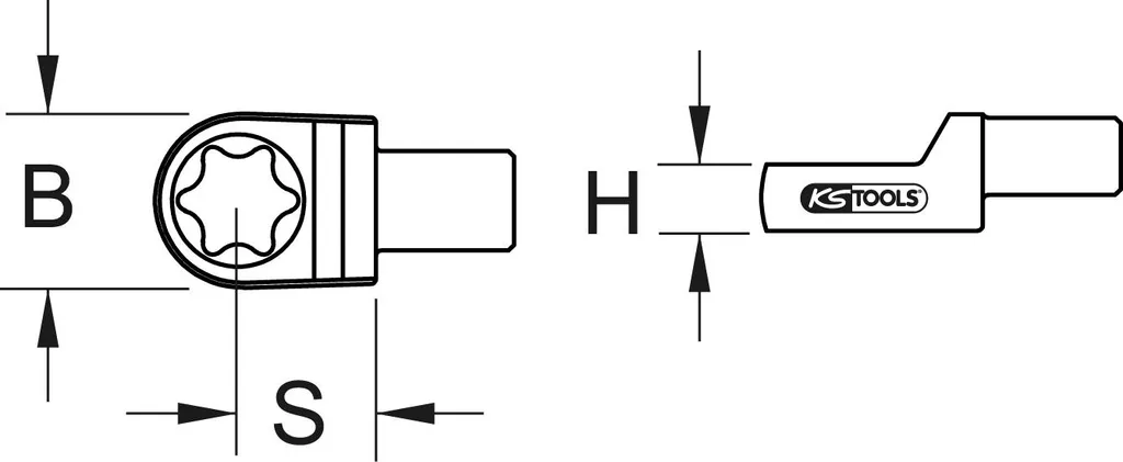 Clé polygonale TX-E E24 robuste en acier chrome vanadium embout 14x18mm