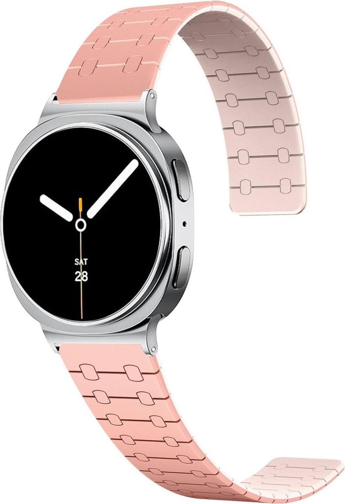 Für Samsung Galaxy Watch 8 / 8 Classic Two Color Silikon Magnetisches Armband Rosa