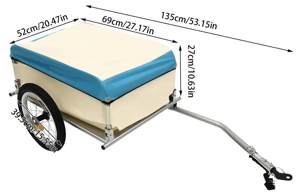 Remorque vélo de transport robuste Blanche - Capacité XL 90L renforcée - 2