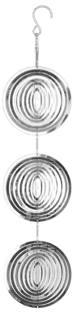 3D-Windspiel, rund, Vogelscheuche, Dekoration für Garten, Hof, Bauernhof, hängendes, reflektierendes Metall-Windspiel, Vogelabwehrvorrichtung, Or...