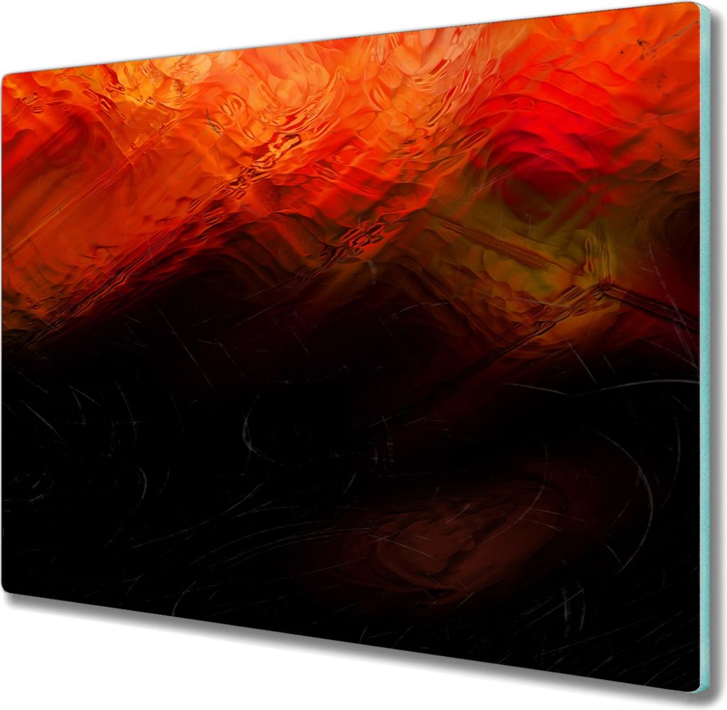 Coloray Herdabdeckplatte 60x52 cm Schneidebrett Kochplattenabdeckung Küchenbrett Hackbrett - Feuer in der Nacht