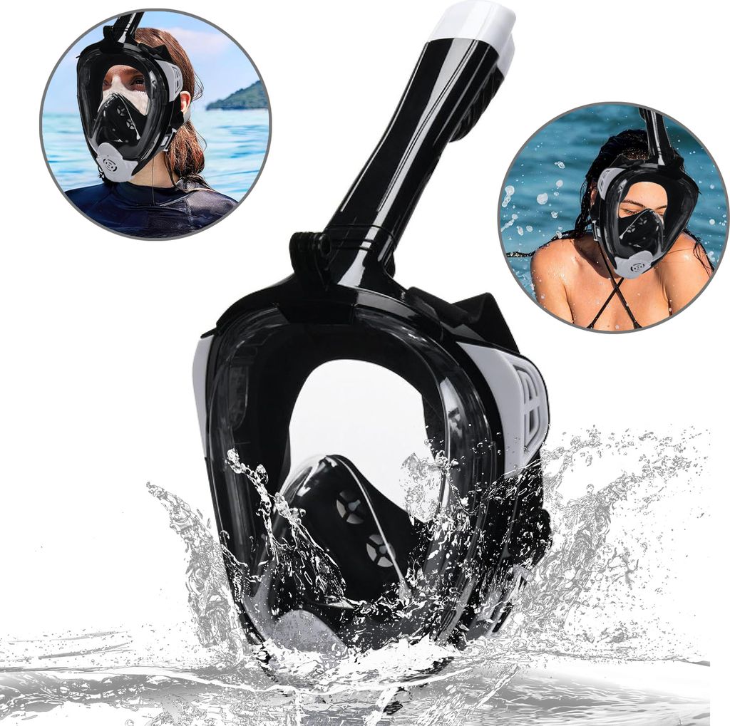 MODFU Schnorchelmaske Erwachsene Vollgesichtsmaske – Wasserdicht & Beschlagfrei Tauchmaske L/XL
