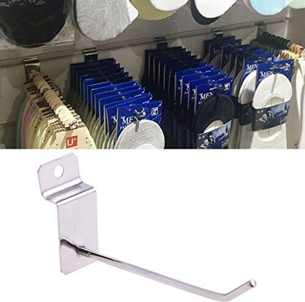 Slatwall -Haken, Pack 20 Metallzubehör, Pastplattenplatte Slat Wall Hanging Hooks Garage, Laden, Einzelhandelsdisplay