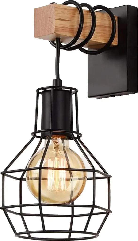 Lampada da parete, stile industriale vintage, a basso consumo energetico, 1 pezzo, lampadina non inclusa