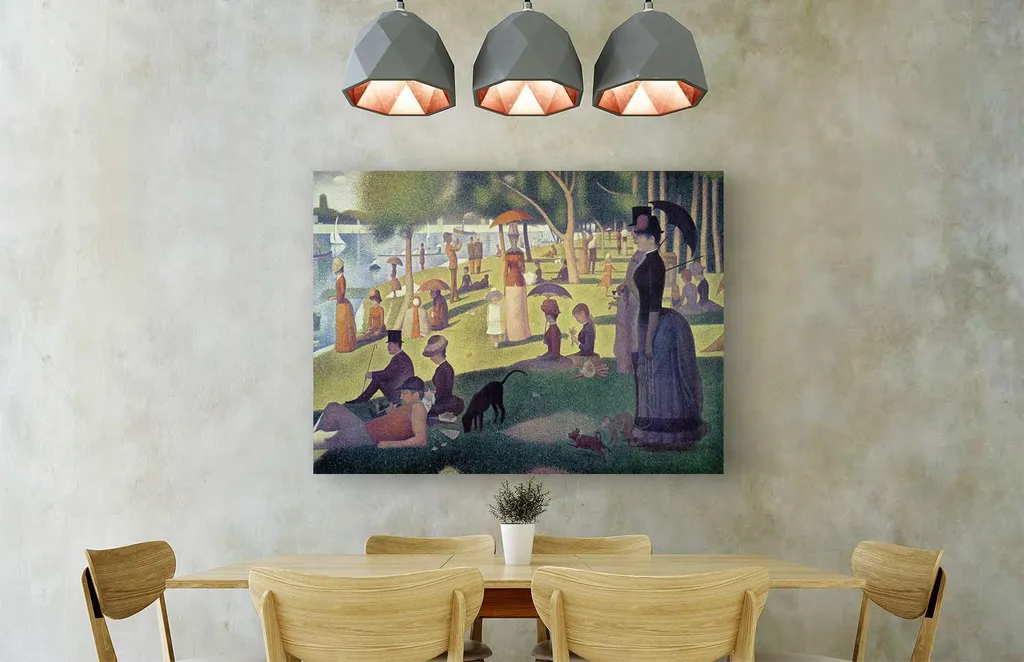 Tableau Seurat Grande Jatte 100x70 cm - Décoration Murale sans Reflets - 2