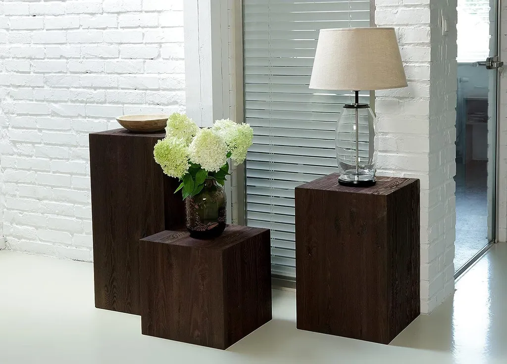 Support fleurs bois stable et durable - Colonne décorative aspect naturel - 5