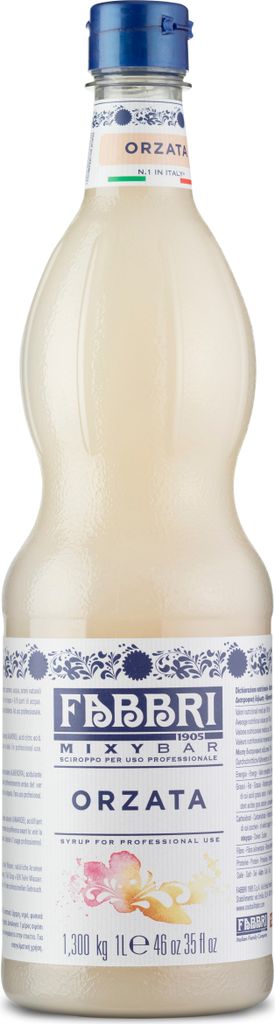 Food-United MIXYBAR-ORZATA-ORGEAT-FABBRI Sirup 1L PET-Flasche - Sciroppo D'Orzata Italien - ohne Aroma- Farb- & Konservierungsmittel geeignet für ...