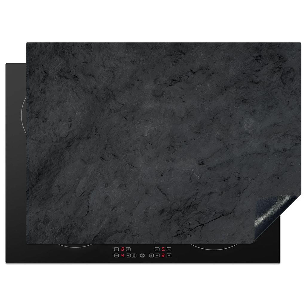 KitchenYeah Herdabdeckplatte Grau - Zement - Beton - Industriell - Strukturiert , 71x52cm, Küche Deko, Glaskeramikkochfeld Herdabdeckung, Abdeck...