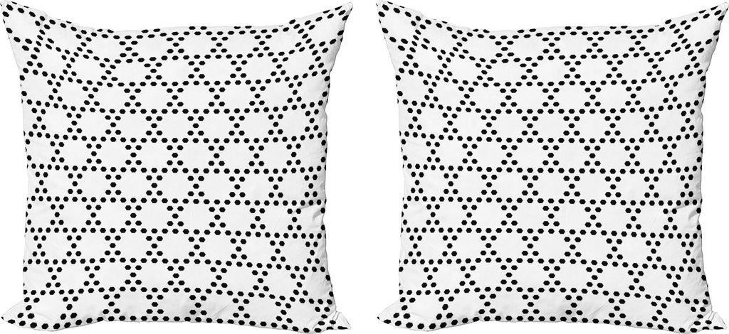 ABAKUHAUS Schwarz und weiß Kissenbezug Set (2Stück), Einfarbiges sechseckiges Gitter gebildet durch kleine Hexagone Geometric Pattern, 45 x 45 cm...