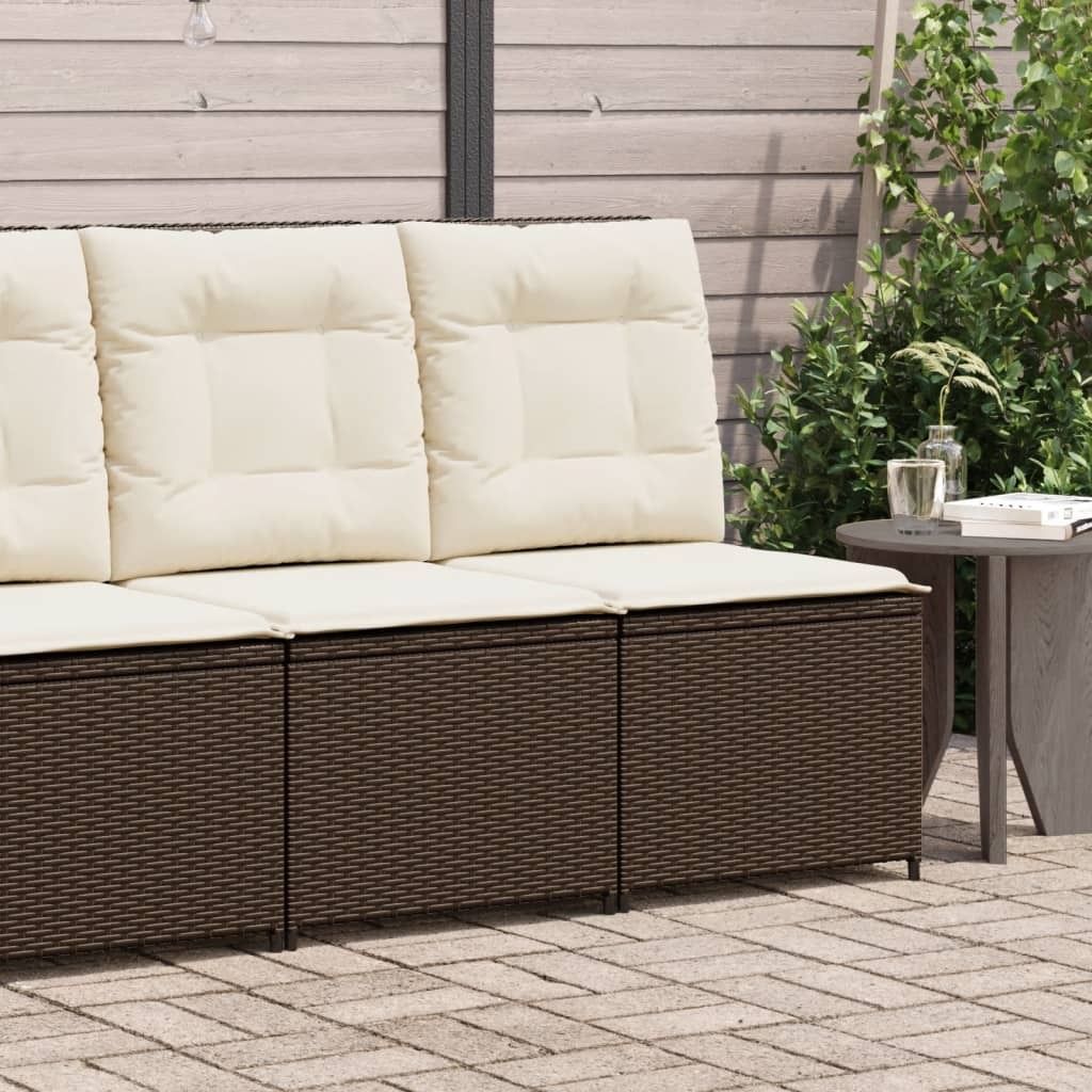 Möbel Gartensessel mit Liegefunktion und Kissen Braun Poly Rattan - Gartensofas 368974