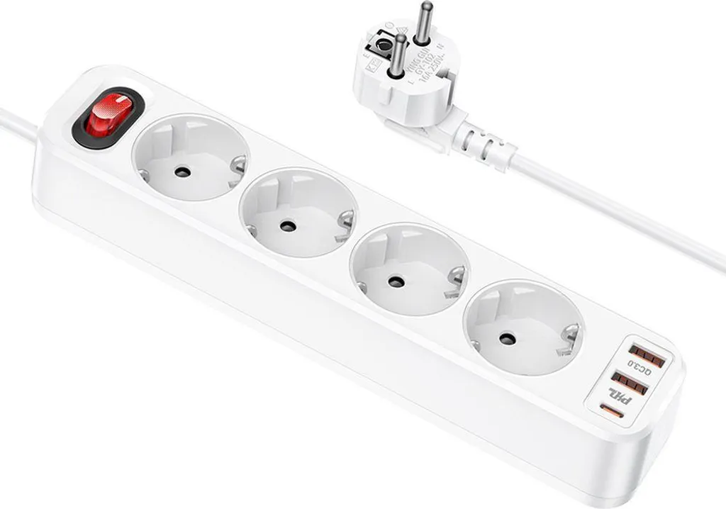 Ciabatta Sicura HOCO 4 Prese + USB Protezione Bambini PD 20W