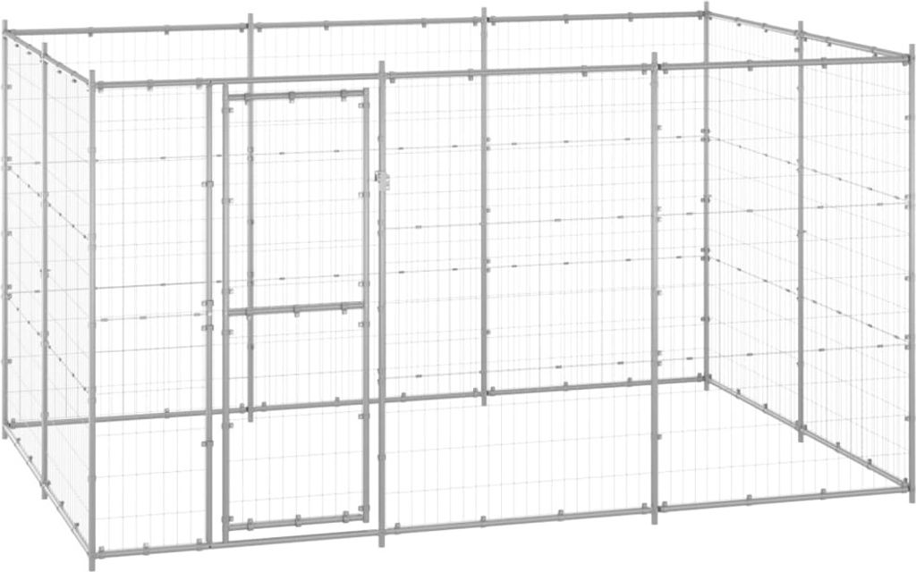 The Living Store Outdoor-Hundezwinger Verzinkter Stahl 7,26 m²