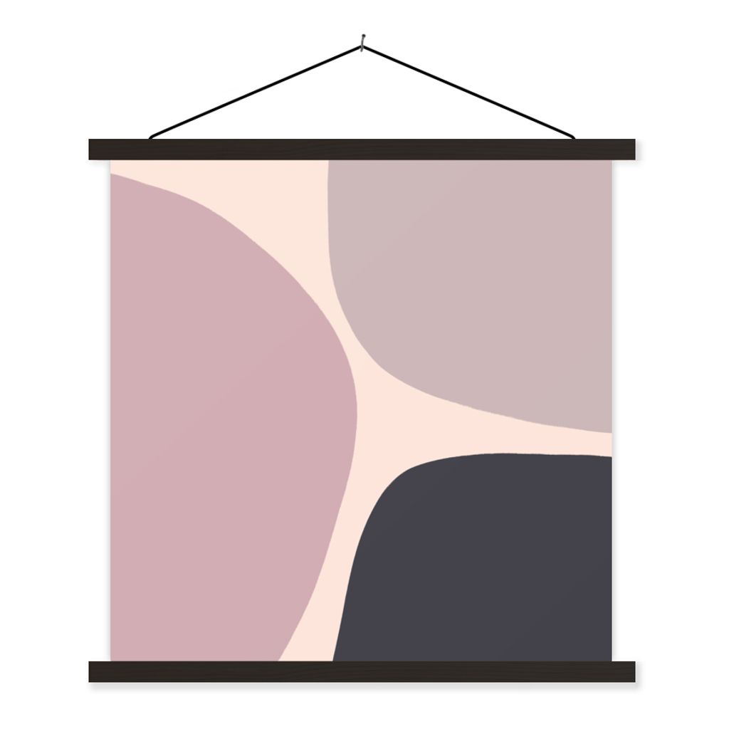 MuchoWow Textilposter Pastell - Gestaltung - Minimalismus 60x60 cm mit schwarzem Rahmen - Posteraufhänger