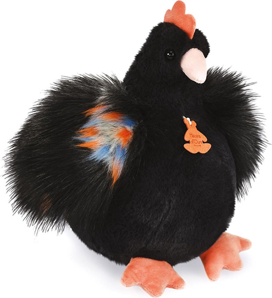 Doudou, verhalenboek over beren, pluchen kip, zwart, 28 cm Productafbeelding 