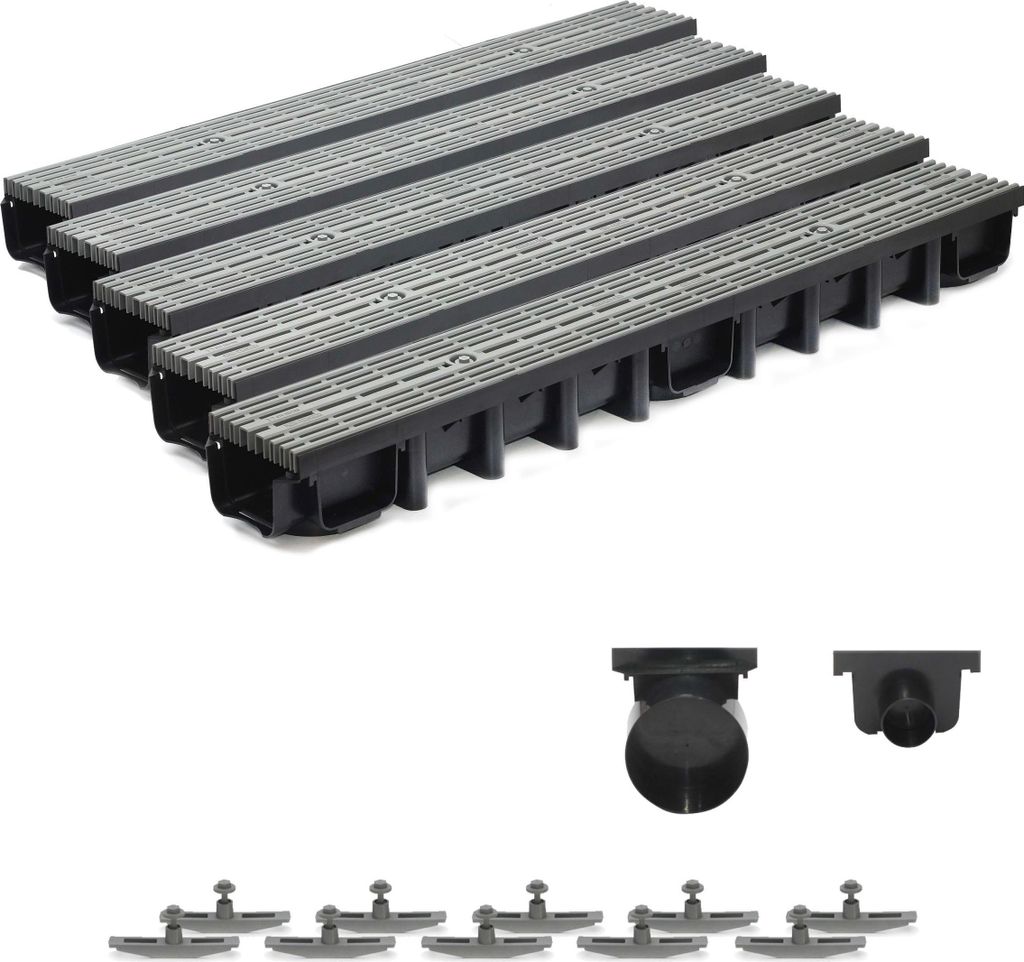 5m Entwässerungsrinne für modulares System A15 98mm, Produktbild 
