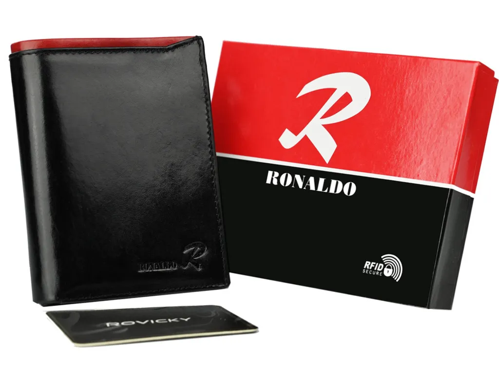 Portafoglio Ronaldo in Vera Pelle con Protezione RFID Antifurto per Uomo