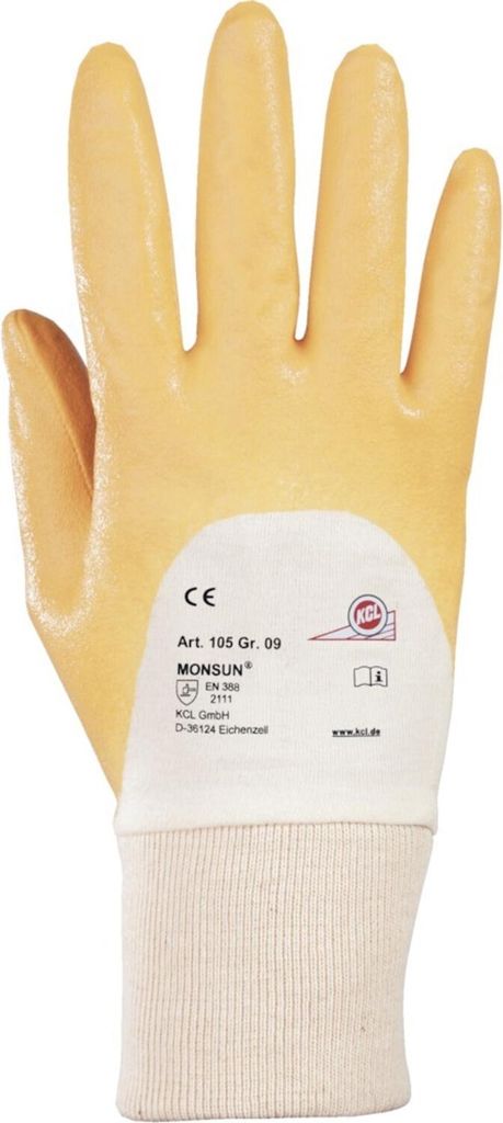 KCL Handschuhe Monsun 105 Größe 9 curry Kautschuk mit Strickbund KCL - 105/9