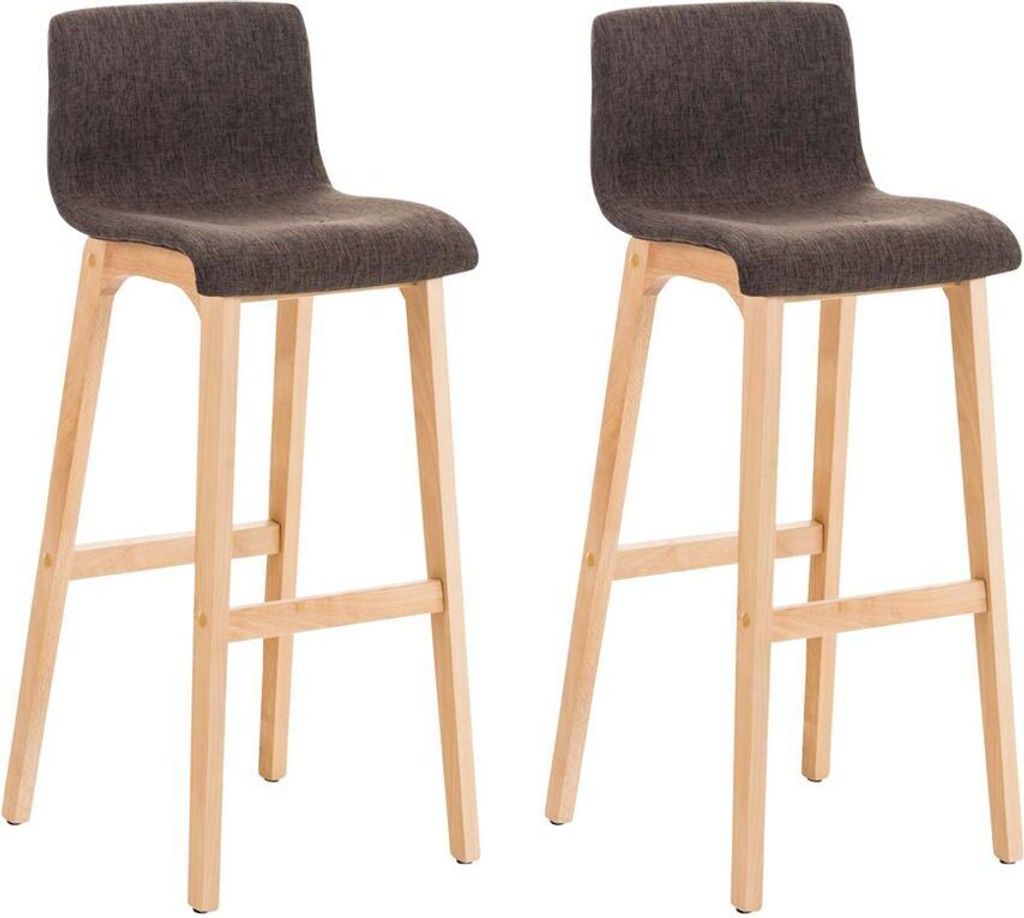 2er Set Barhocker Hoover Stoff Natura braun