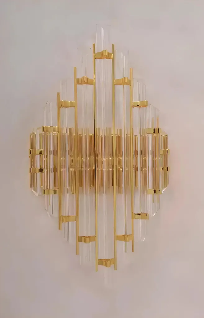 Applique murale cristal au design luxueux et finition dorée