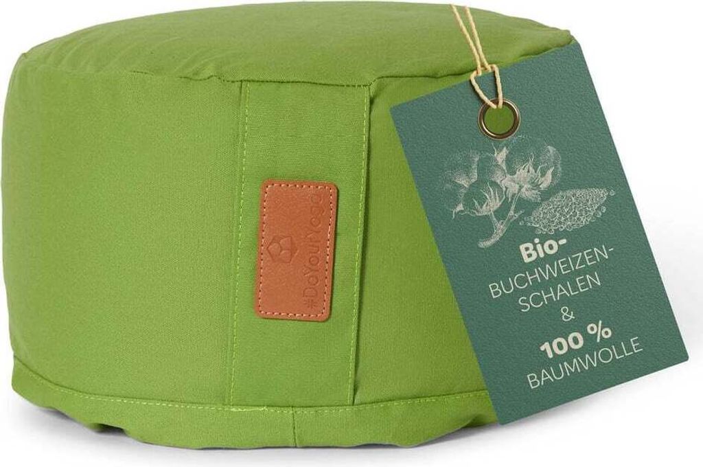 #DoYourYoga rundes Yogabolster Vishnu 30cmx15cm Waschbarer Bezug gefüllt mit -Buchweizenschalen Yoga Kissen Yin Yoga Meditation Entspannung Körper