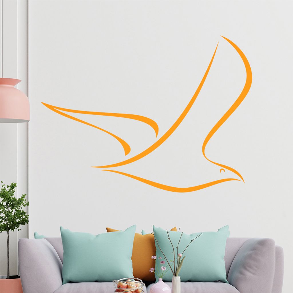 Vogel Linien Wandtattoo in 6 Größen - Wandaufkleber Wall Sticker - Dekoration, Küche, Wohnzimmer, Schlafzimmer, Badezimmer