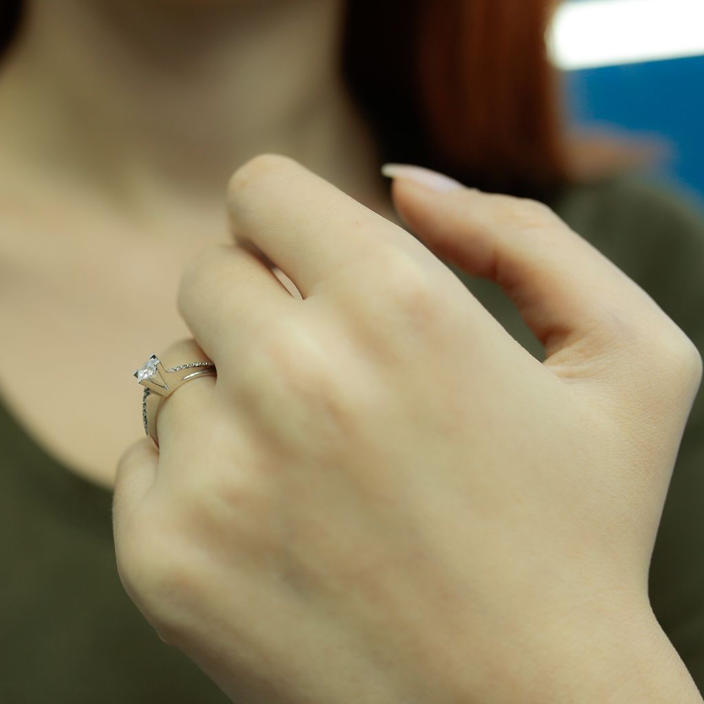 0,35 Carat Diamant Solitär Ring Antragsring 14 Karat Weißgold