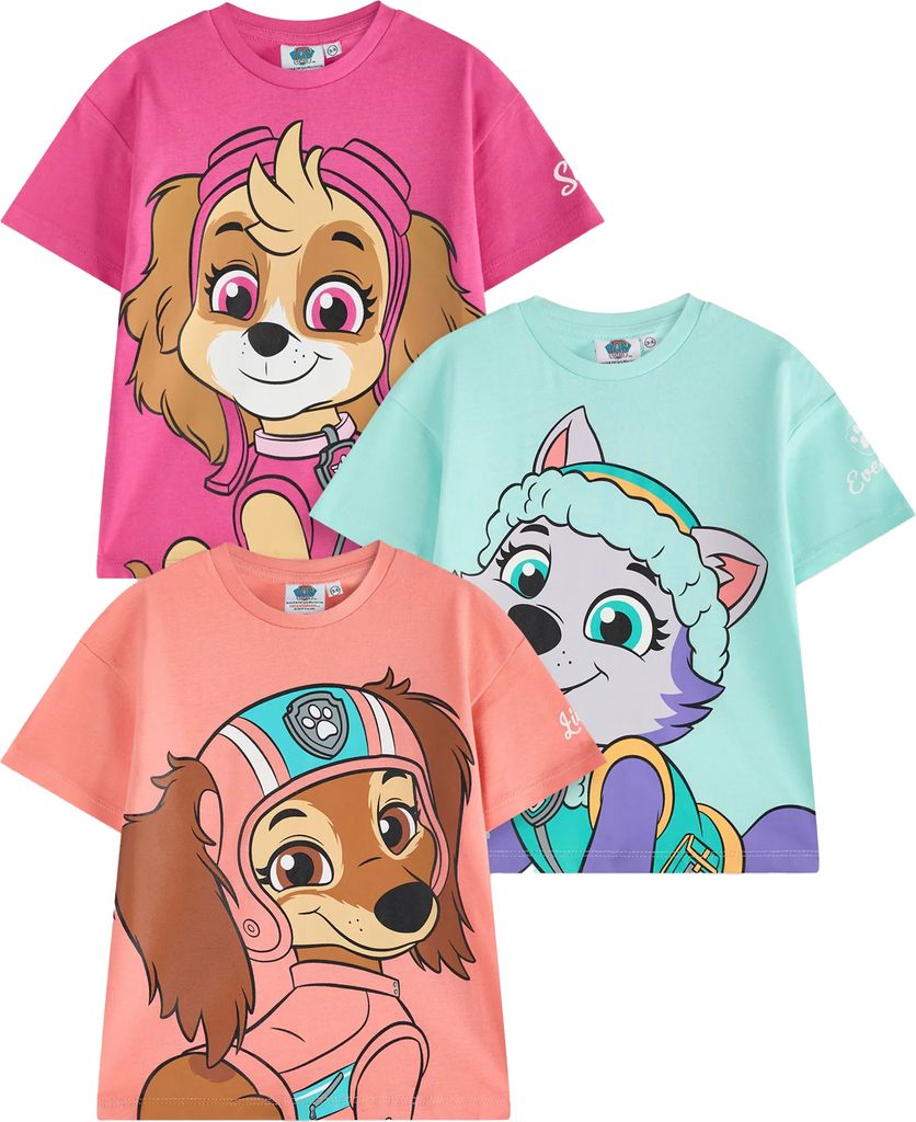 Paw Patrol - T-Shirt für Mädchen(3er-Pack) kurzärmlig Produktbild 