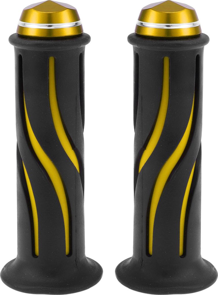 7/8" 22mm 15/16" 24mm Universelle Motorrad Handgriffabdeckungen Rutschfeste Aluminiumlegierung Gummi Lenkergriffe für Motorroller Scooter Gelb 1 Paar