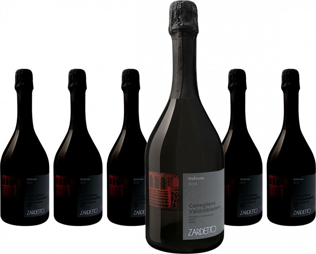 6 x Zardetto Refosso Conegliano Valdobbiadene - Prosecco Superiore DOCG brut