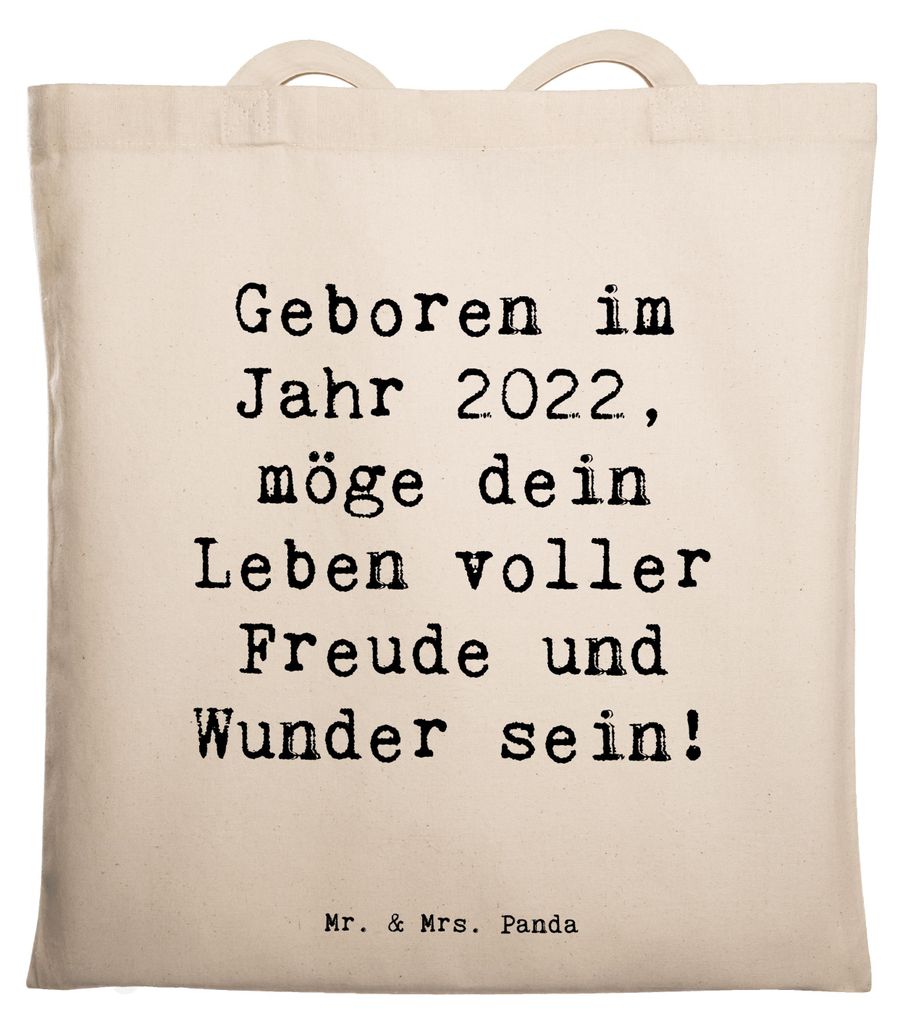 Mr. & Mrs. Panda Tote Bag Spruch 2022 Geburtstag - Weiß - Geschenk, Leben voller Freude, dokumententasche, Einkaufstasche, Geburtstagsgeschenk, Ta...