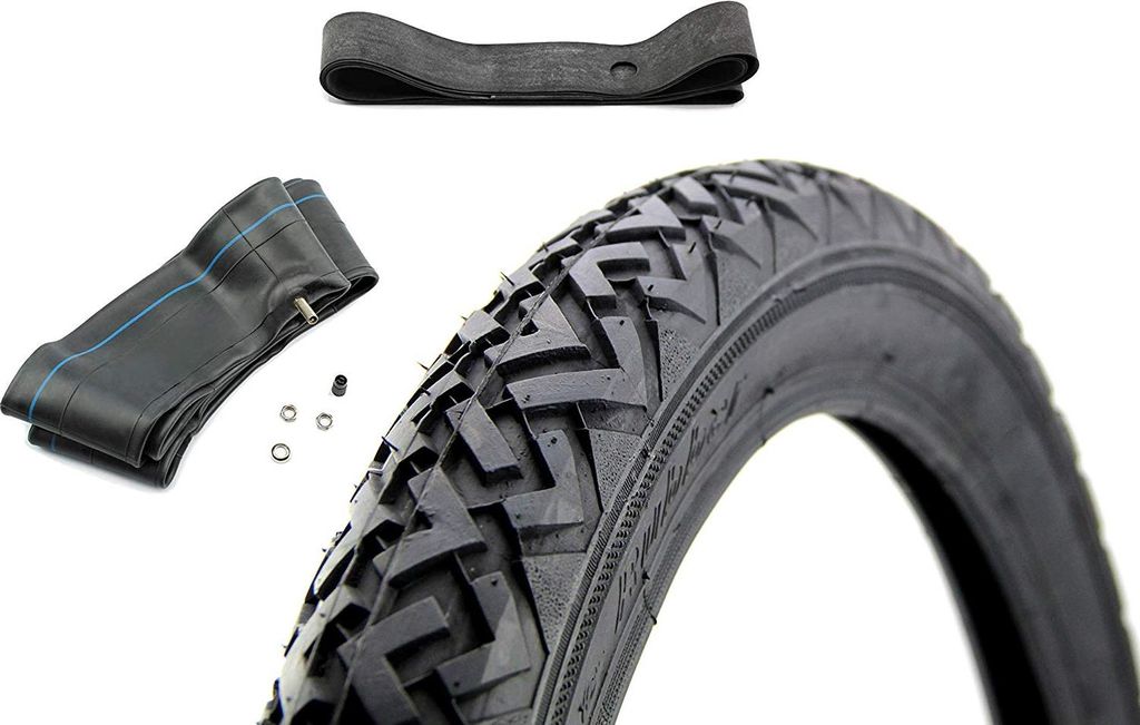 Reifen Set Vee Rubber 2.25 x 16 Zoll, 2 1/4 x 16 Zoll, Profil VRM 087, 38J + Schlauch + Felgenband Simson Moped-Anhänger, Mofa SL1, kompatibel mit...