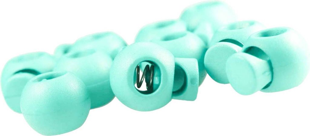 Kordelstopper rund 15x19mm, Durchzug 4x5,5mm, mint