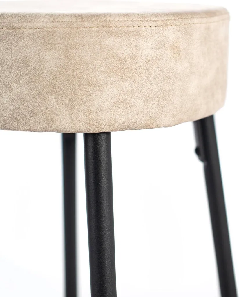Greg Tabouret en Microfibre Noir - Lot de 2 Tabourets de Bar Design