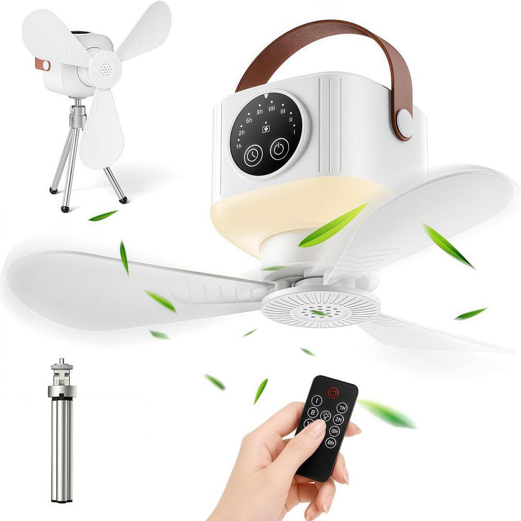 Ø24cm Tragbarer Zeltventilator mit Licht, Hängeventilator Produktbild 