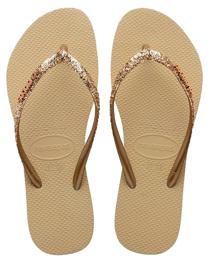 Havaianas Slim Glitter Jongens Slippers - Beige - Maat 27/28