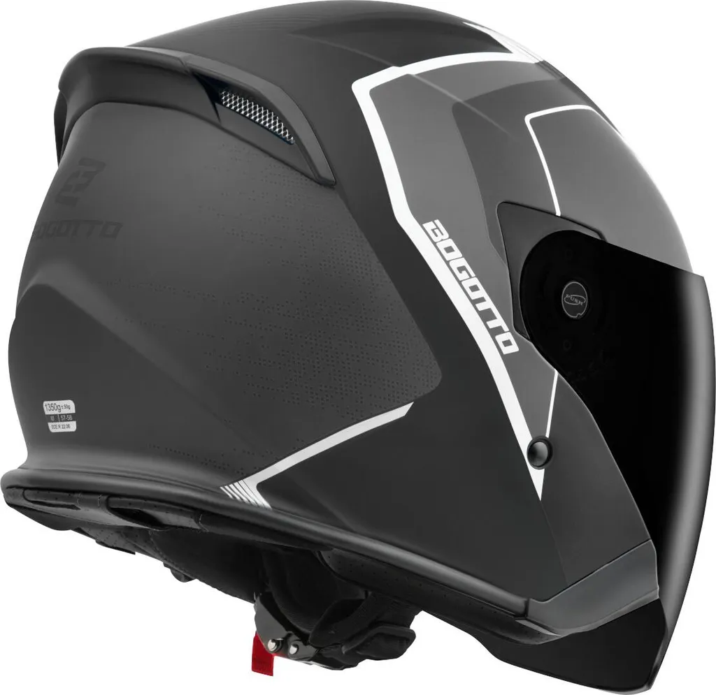 Casque jet Bluetooth Bogotto H586 BT Illus noir mat gris taille XS